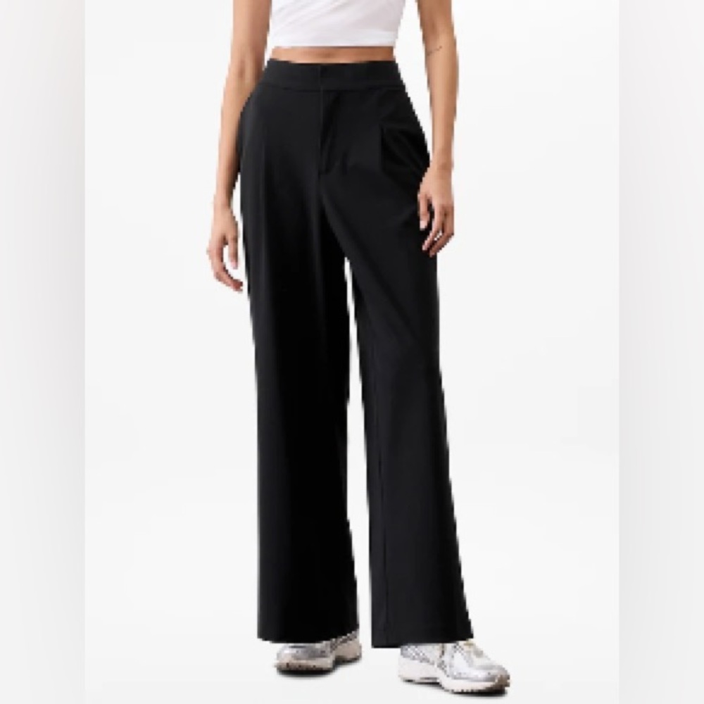 Athleta Pinnacle High Rise Wide Leg Trouser In Black Size 14
